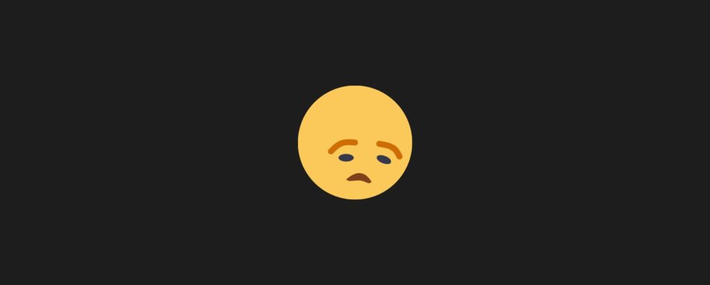 A sad emoji showing sadness/depression stage after a breakup